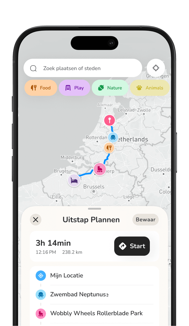Vind de beste stops onderweg